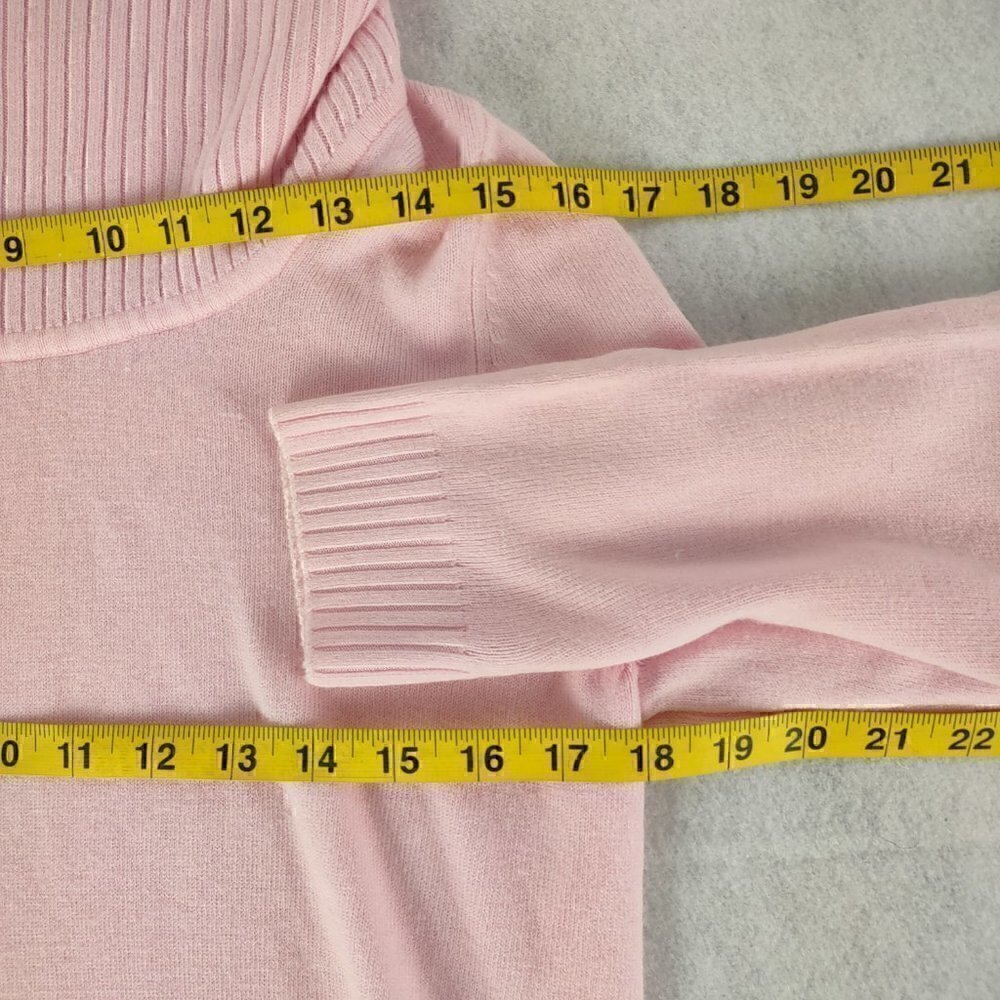 Kim Rogers Signature Womens Cowl Neck Pink Long Sleeve Sweater Size Medium - Picture 8 of 10